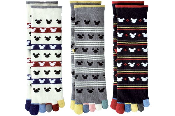 ミッキーマウス　口ゴムゆったり5本指ソックス