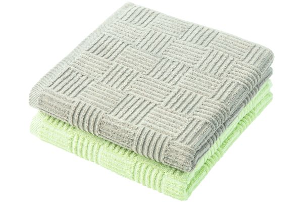 ホテルタイプバスタオル（２色組） ライトグリーン＋グレー