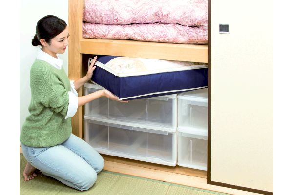 羽毛布団を小さく収納するケース
