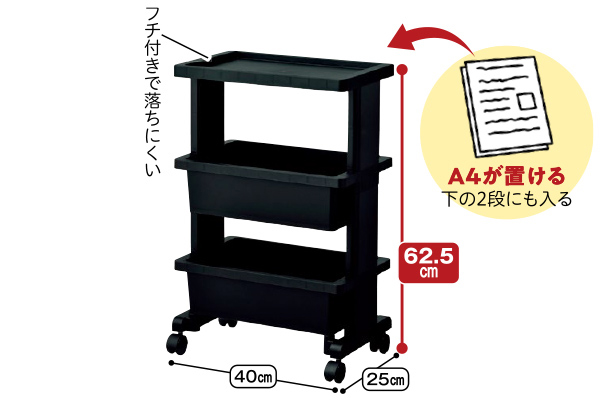テーブルワゴンミニ３段