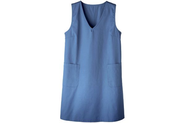 デイリーコットンVネックジャンスカ Ｍデニムブルー