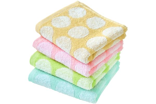 スマイルドットフェイスタオル