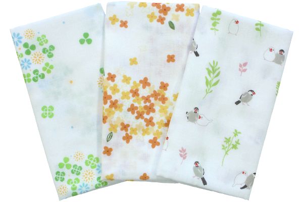 文鳥クローバーキンモクセイがーぜ手ぬぐい