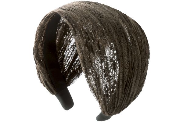 大人のレースカチューシャ ブラウン