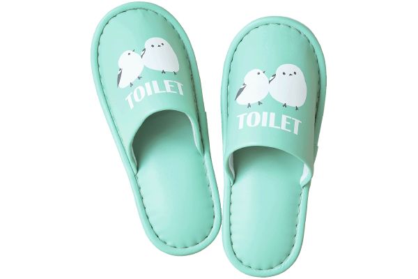 サッと拭けるトイレスリッパ　シマエナガ
