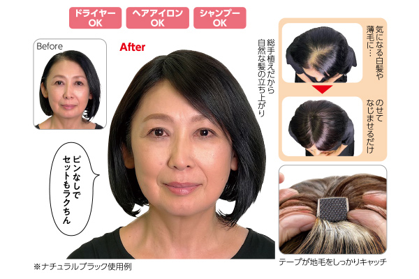 おさえて１０秒ピンなしウィッグ