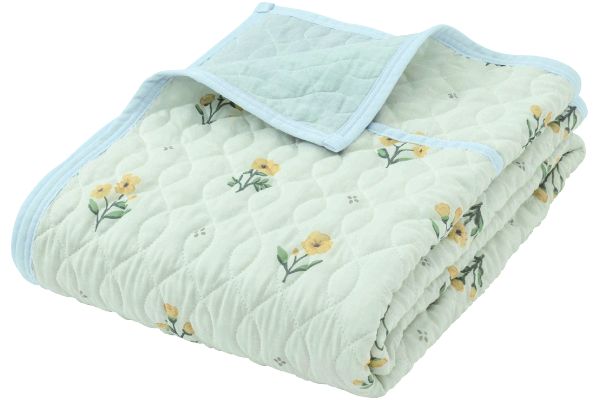 水洗い2重ガーゼ肌掛けふとん １４０×１９０ｃｍブルー