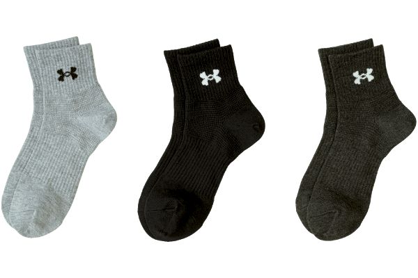 ［アンダーアーマー］モノトーンソックス （３色組）２１〜２３ｃｍ