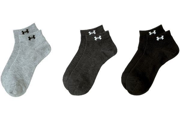 ［アンダーアーマー］モノトーンスニーカー丈ソックス （３色組）２１〜２３ｃｍ
