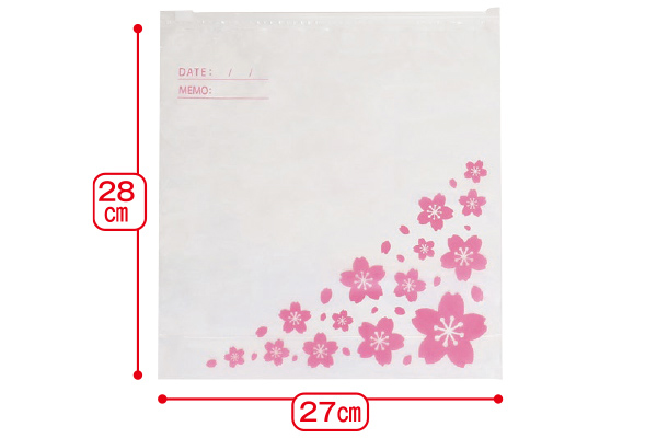 冷凍・冷蔵スライドジッパー保存袋 （サクラ柄）Lサイズ　30枚