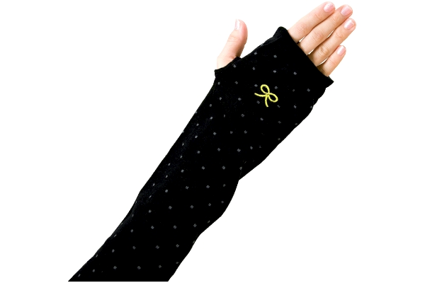 ワンポイント刺繍ドット柄アームカバー