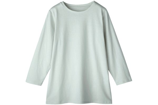 デイリーコットン７分袖クルーネックプルオーバー