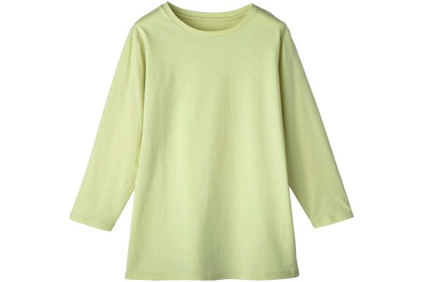 デイリーコットン７分袖クルーネックプルオーバー