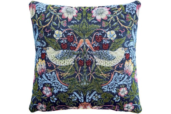 モリスワールドコレクション　ジャガード織りクッションカバー ネイビー