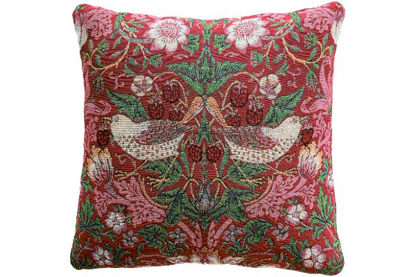 モリスワールドコレクション　ジャガード織りクッションカバー ワイン