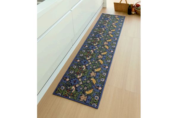 キッチンマット　モリスいちご泥棒 ４０×１８０ｃｍ