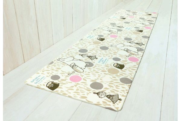 【ネット限定】［ムーミン］拭けるキッチンマット　　180cm　サークル