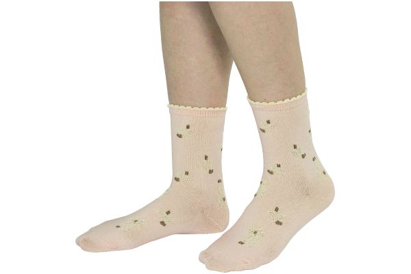 肌コットンフラワーソックス