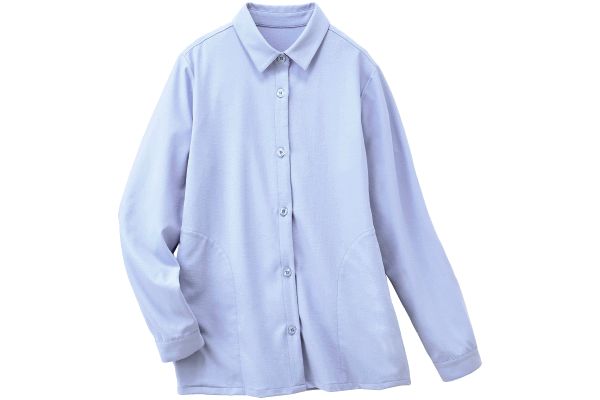 スラブ織りポケット付きシャツジャケット Ｍラベンダー