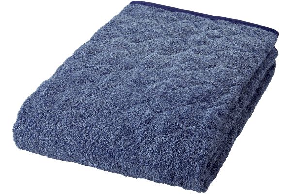 やわらか杢調タオル地敷パッド （シングル）デニムブルー