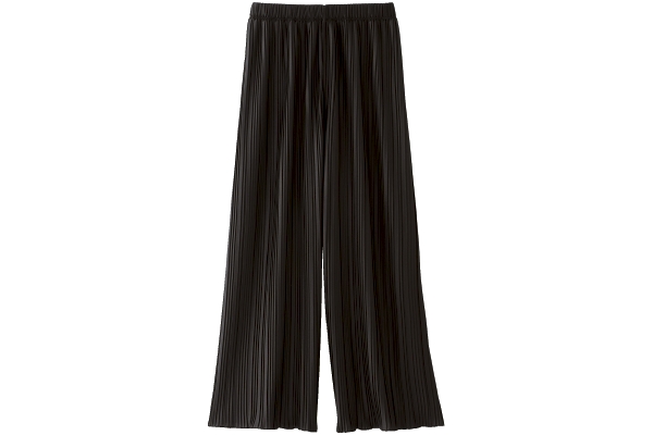 シワになりにくいワイドパンツ　 Mブラック