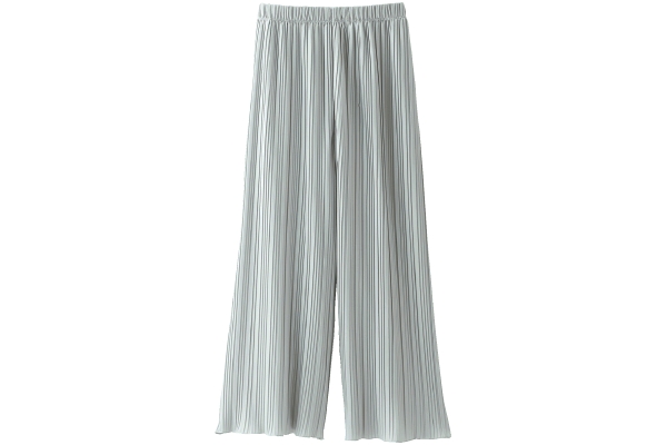 シワになりにくいワイドパンツ　 Mライトグレー