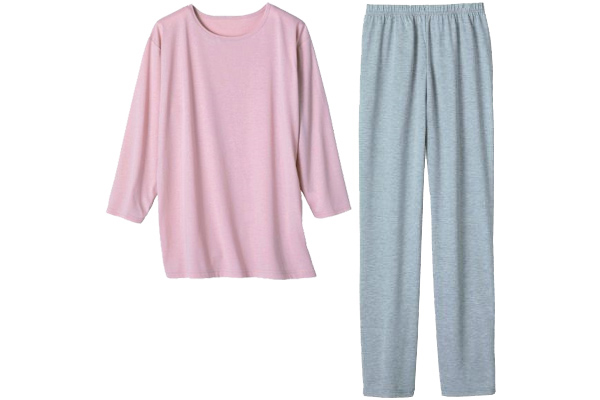 お家でゆったりらくらくルームウェア　７分袖 Ｍローズピンク