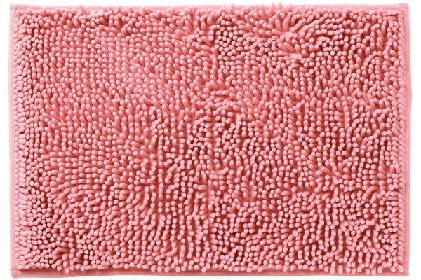 マイクロファイバー吸水速乾バスマット 40×60cmコーラルピンク