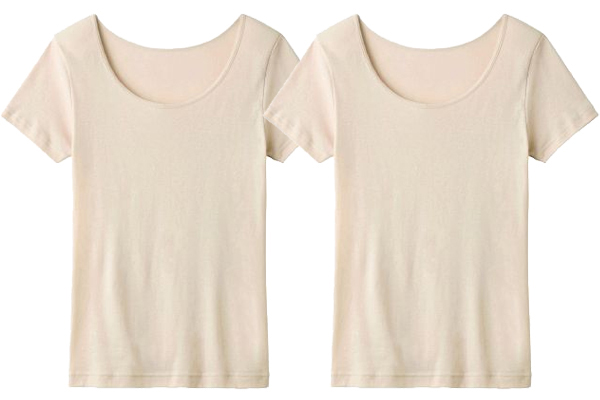 グンゼ　肌を想う綿１００％　２分袖 （2枚組）Ｍペールベージュ