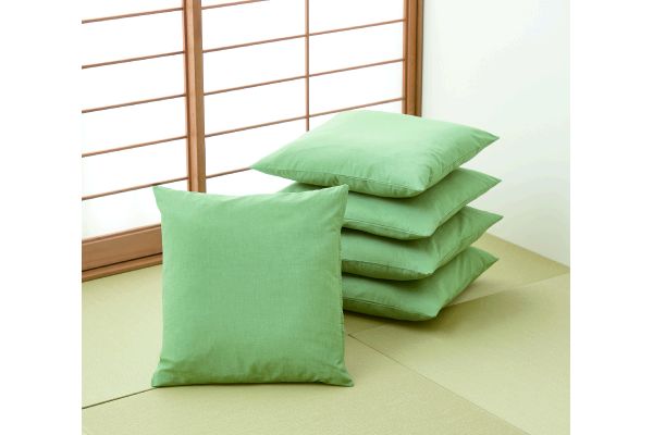 綿混座布団カバー　早緑