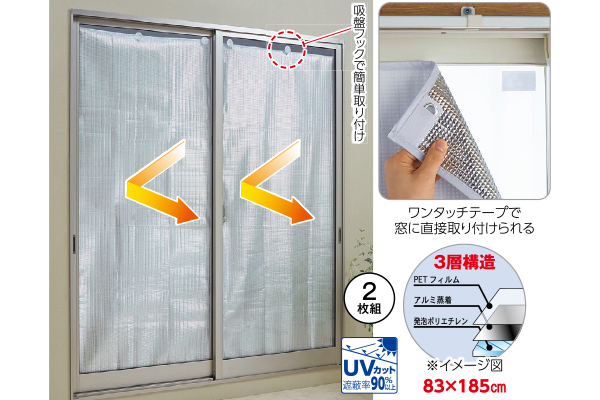 掛けて貼って遮光・断熱アルミシート