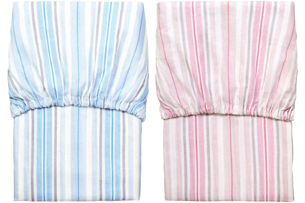 【ネット限定】ロングサイズ綿ワンタッチシーツ　（ストライプ柄 2色組）　　