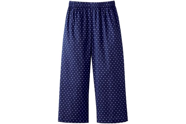 高島ちぢみ涼感ゆったりホームパンツ Ｍネイビードット