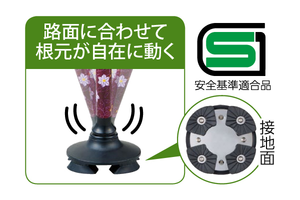 握りやすい４ポイントステッキ