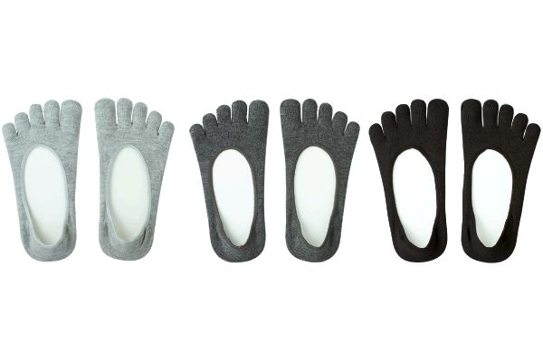 5本指カバーソックス（3色組　22〜25ｃｍ） モノトーン