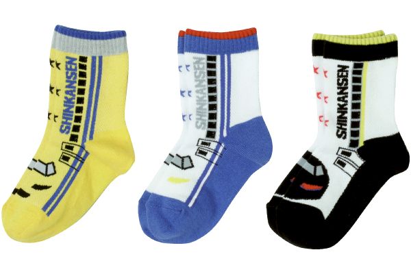 【ネット限定】リアルシンカンセンさわやかメッシュソックス　（３柄組　14〜19cm）　　