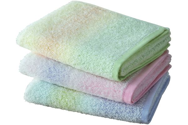 【ネット限定】泉州産やわらかグラデボーダーフェイスタオル　（３色組）　　