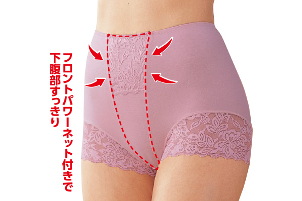 腰まですっぽりレース付ショーツ