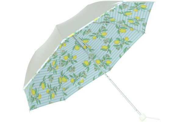 ＵＶ晴雨兼用軽量折傘 （シルバー）レモン　ブルー