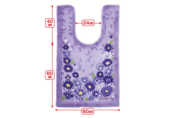 トイレマット　ブエナヴィーダ（ラベンダー） 耳長ロング６０×１００ｃｍ