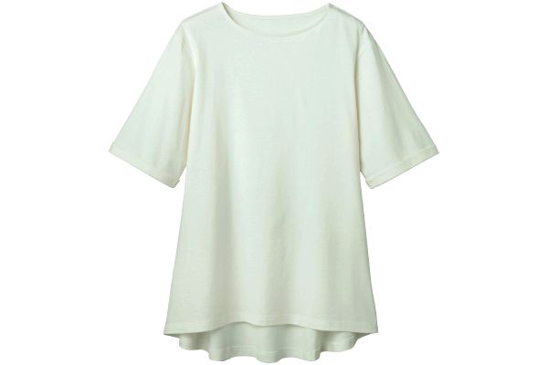 汗じみが目立ちにくいさらさらＴシャツ Ｍホワイト