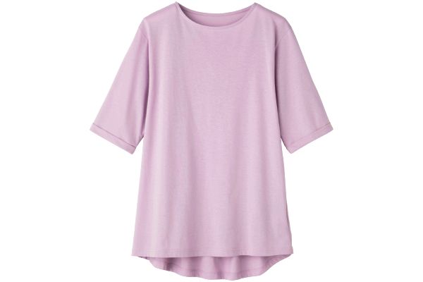 汗じみが目立ちにくいさらさらＴシャツ Ｍラベンダーローズ