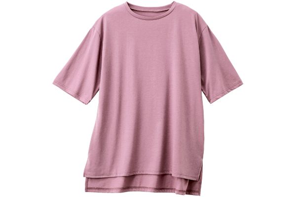 デイリーコットン汗じみが目立ちにくいゆるＴ Ｍモーヴローズ