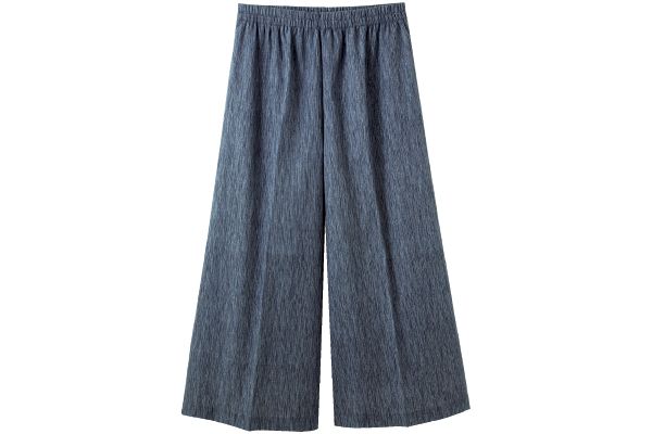 高島ちぢみ　キュロットパンツ Ｍネイビー