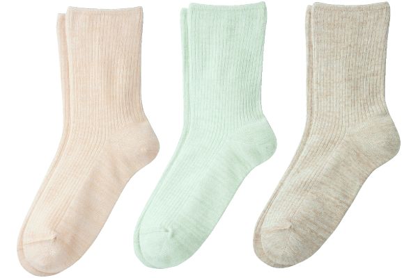 のびのび〜る綿混ソックス　3色組