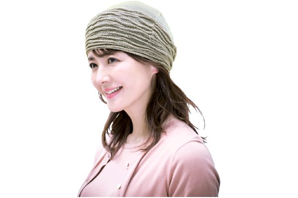 絹１００％おしゃれニットヘアキャップ