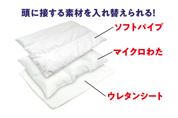 【ネット限定】組み合わせ自由　3層構造まくら　　３８×５７ｃｍ