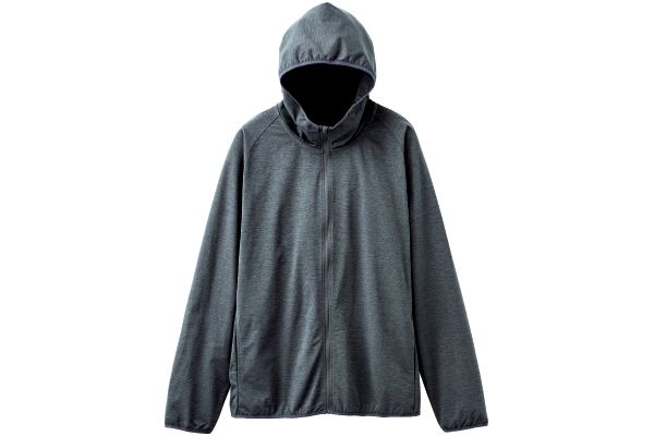 さらさらエアリーメンズＵＶカットパーカー Ｍ杢チャコール