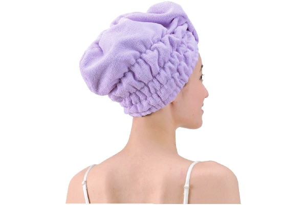 【ネット限定】吸水速乾ヘアードライキャップ　（ラベンダー）