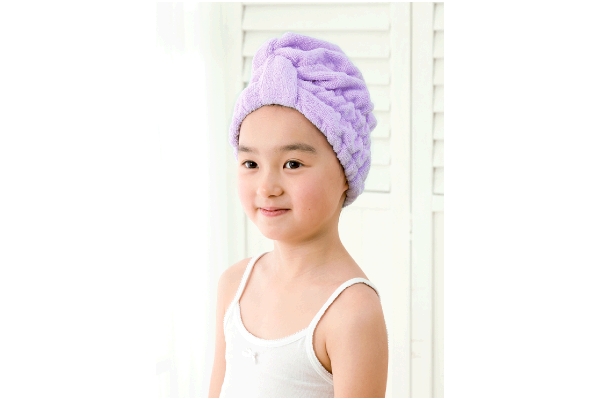 【ネット限定】吸水速乾ヘアードライキャップ　（ラベンダー）